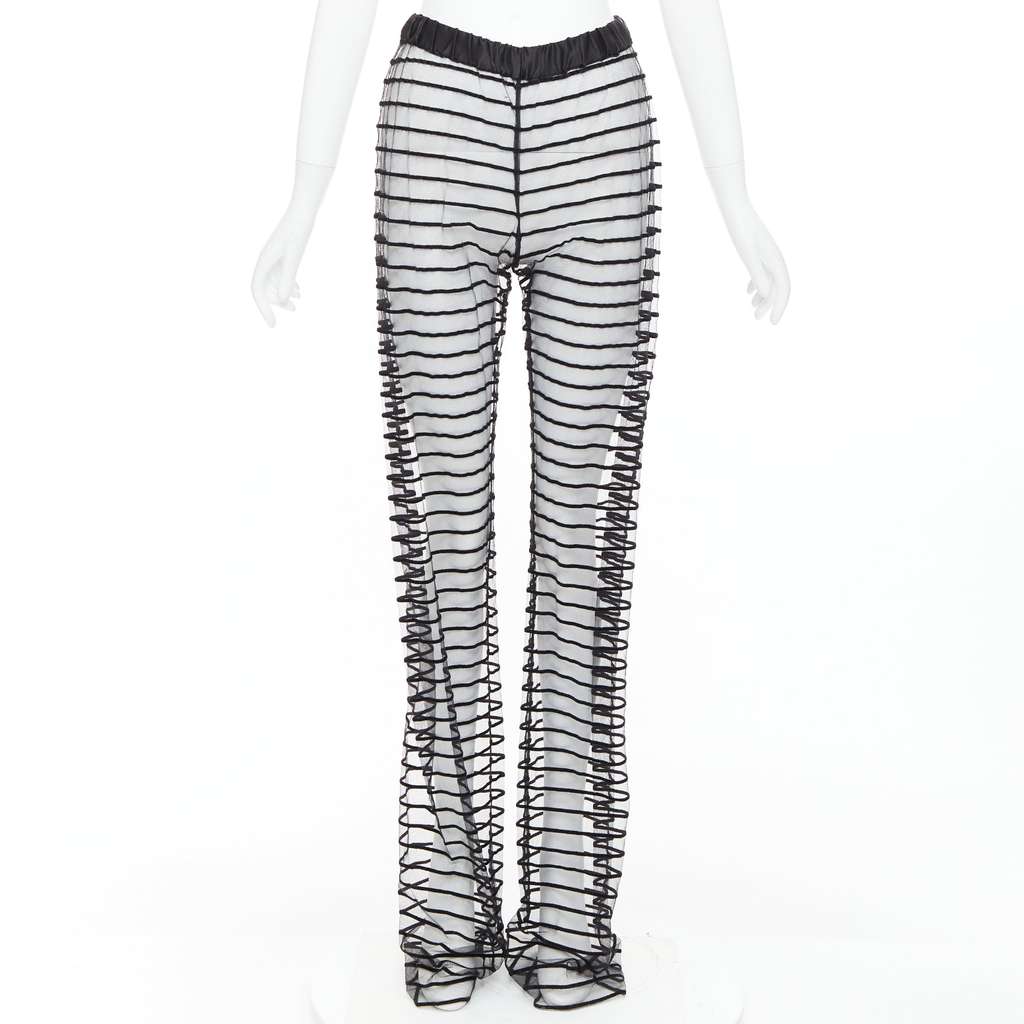 Dries Van Noten Sheer Straight Pants Black Polyamide Very good - Front View