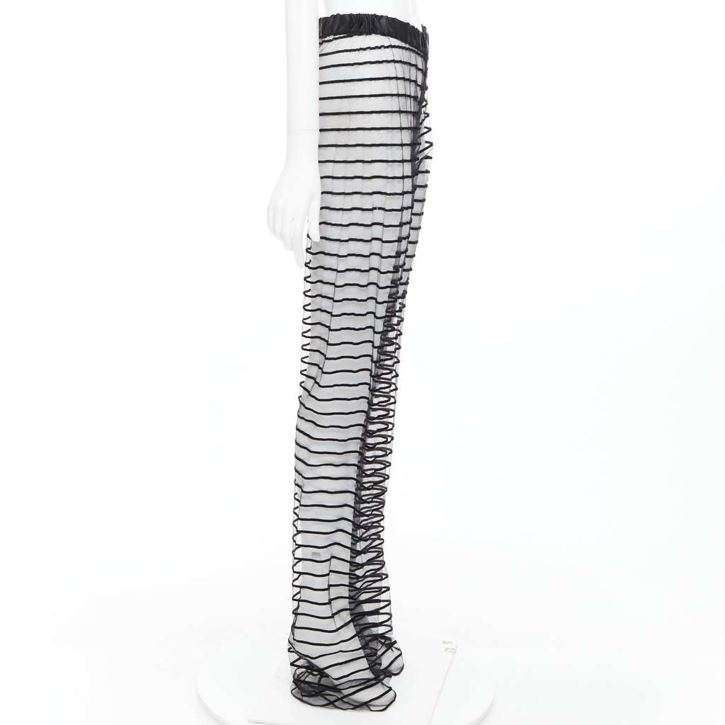 Dries Van Noten Sheer Straight Pants Black Polyamide Very good - Model View