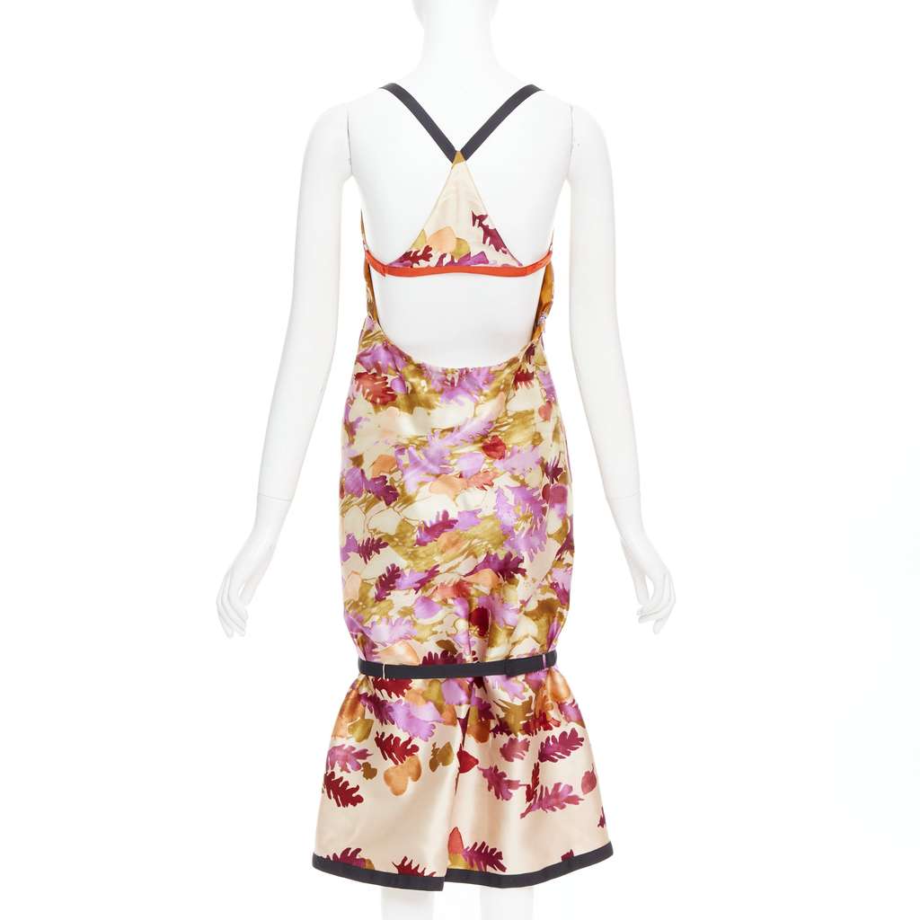 Prada Floral Bondage Dress MultiColor Wool Very good - Back View