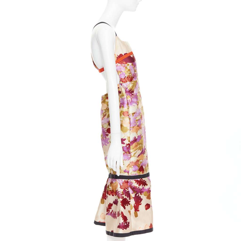 Prada Floral Bondage Dress MultiColor Wool Very good - Model View