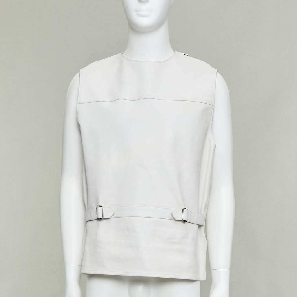 Prada White Leather Vest Ecru Leather Very good condition - Inside View