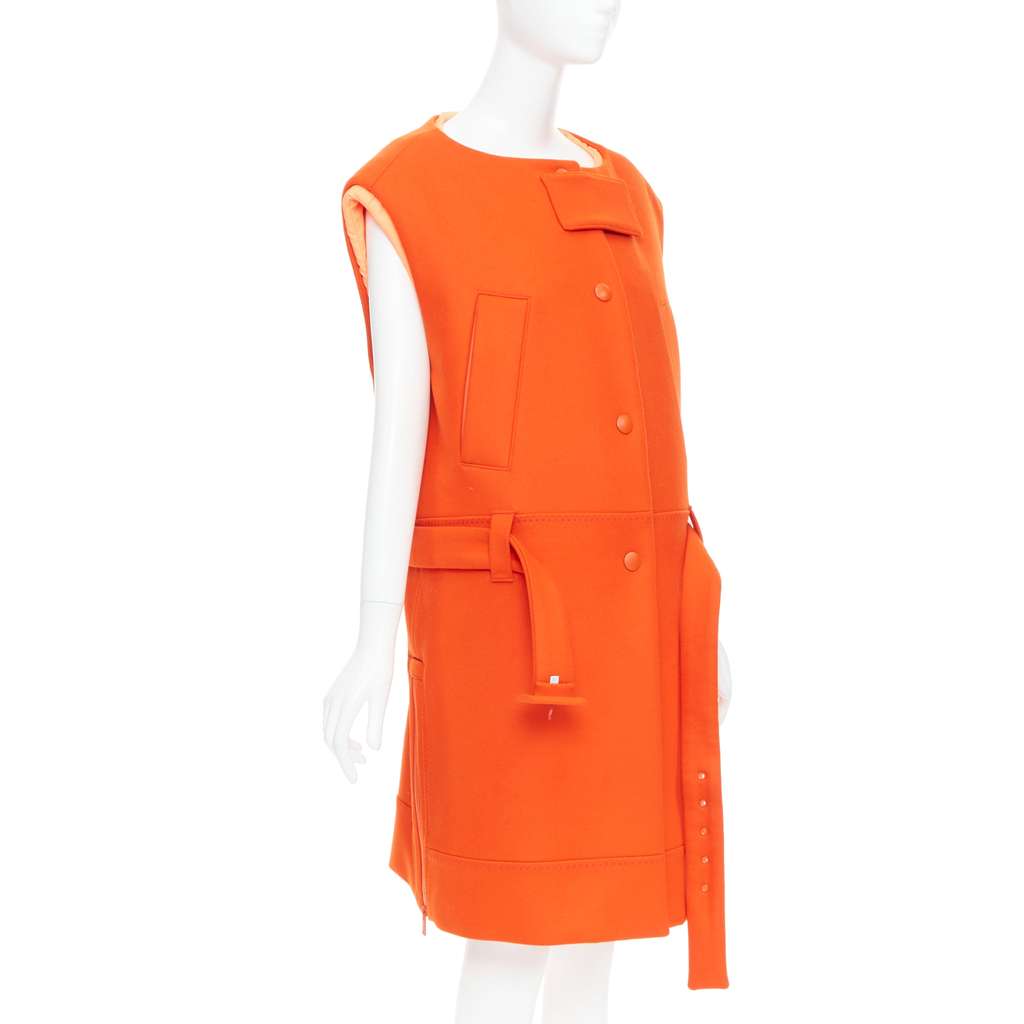 Prada Orange Wool Vest Orange Wool Very good - Model View