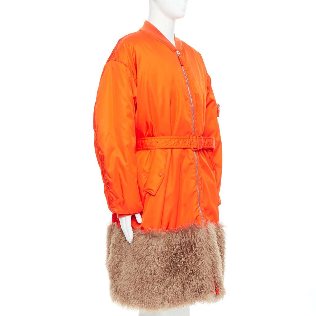 Prada Orange Bomber Coat Orange Never worn, with tag - Inside View