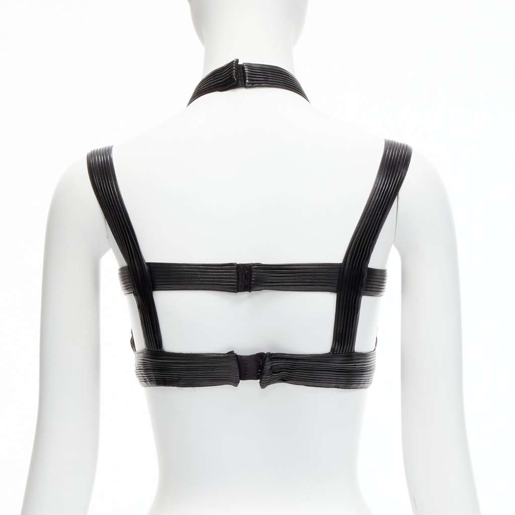 Givenchy Pleated Leather Bra Black Leather Good condition - Box View