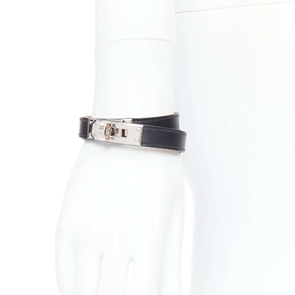 Hermès Kelly Double Tour bracelet Black Leather Very good condition - Front View