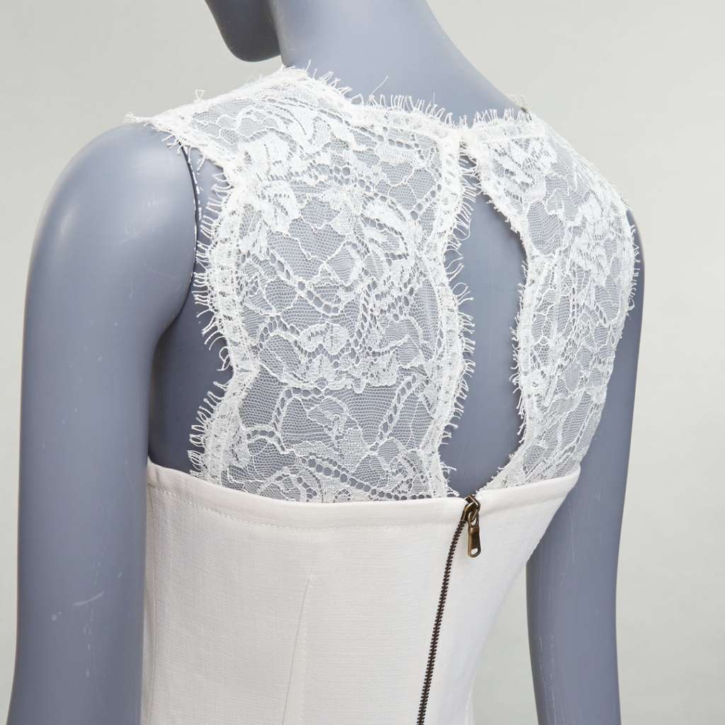 Emilio Pucci Collar Cocktail Dress Ecru Wool Very good - Back View