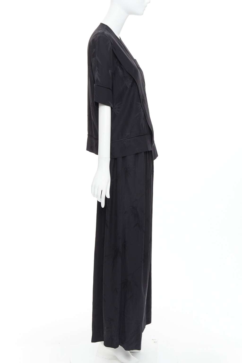 Ms Min Bamboo Brocade Set Black Silk Very good - Model View