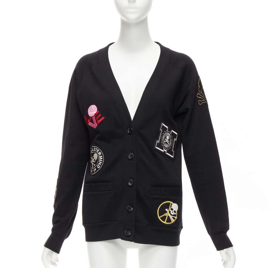 Mastermind Japan Skull Patch Cardigan Black Cotton Never worn - Front View