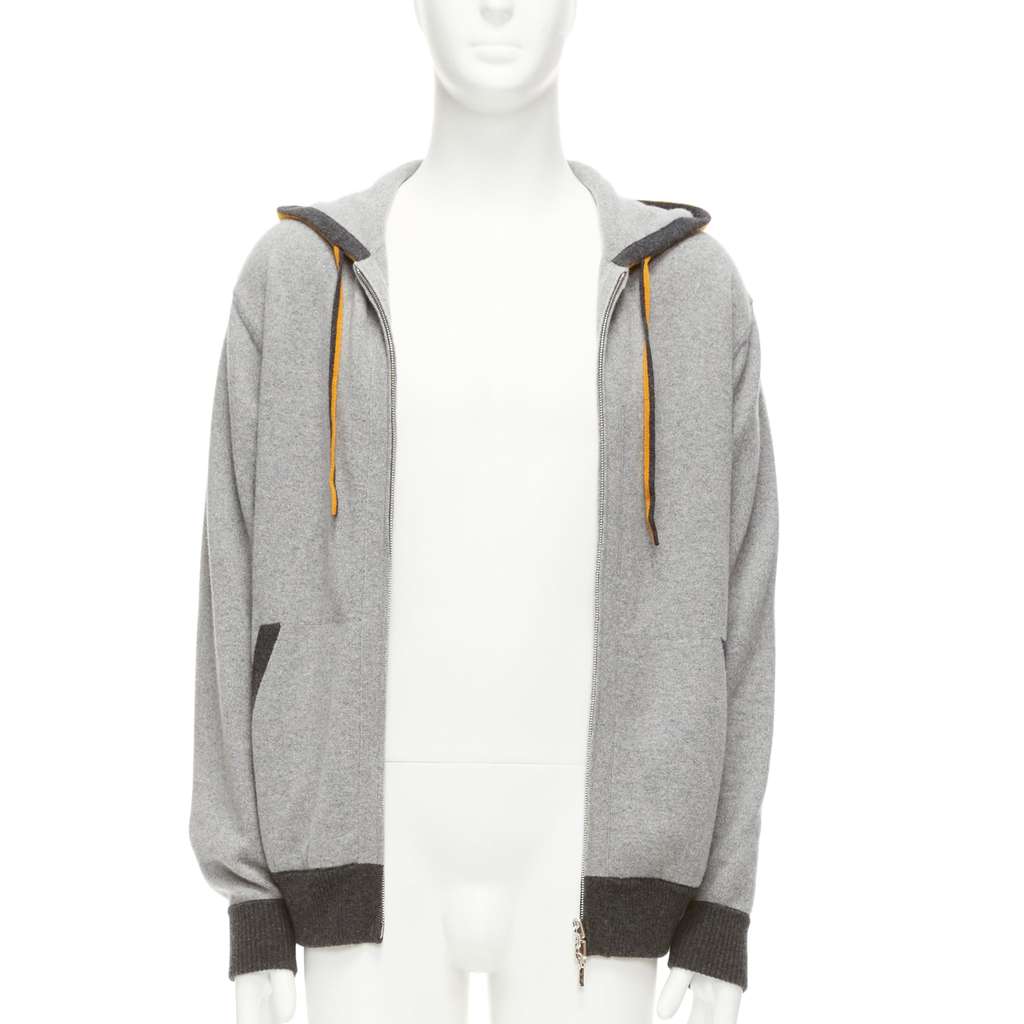 Loro Piana Tiger Print Hoodie Grey Cashmere Never worn - Back View
