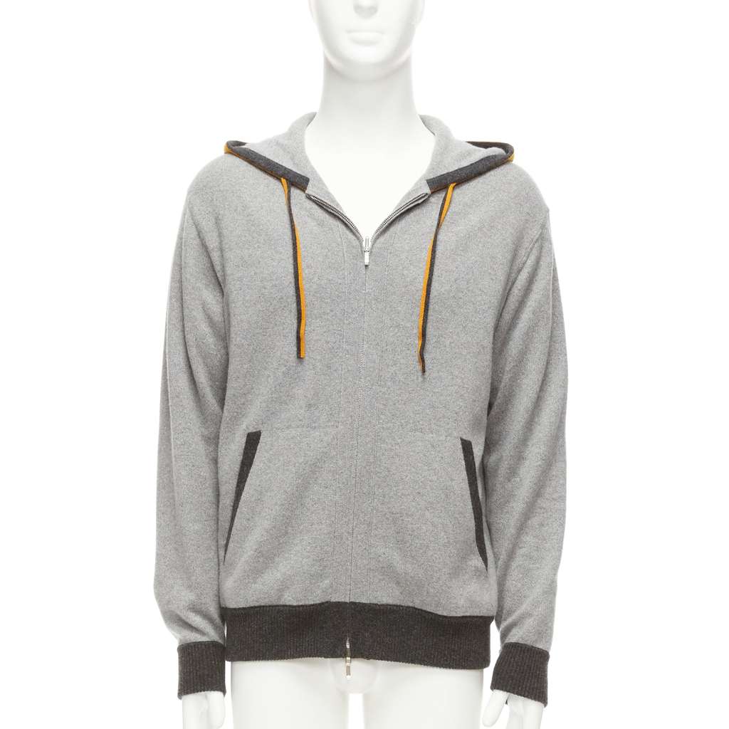 Loro Piana Tiger Print Hoodie Grey Cashmere Never worn - Inside View