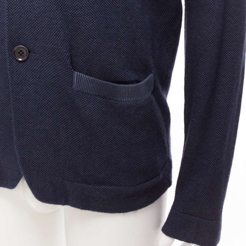 Loro Piana Navy Cashmere Cardigan Blue Silk Very good - Back View