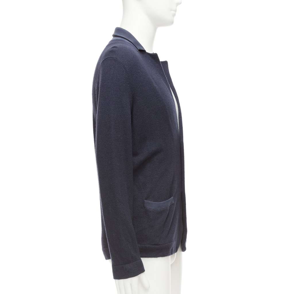 Loro Piana Navy Cashmere Cardigan Blue Silk Very good - Box View