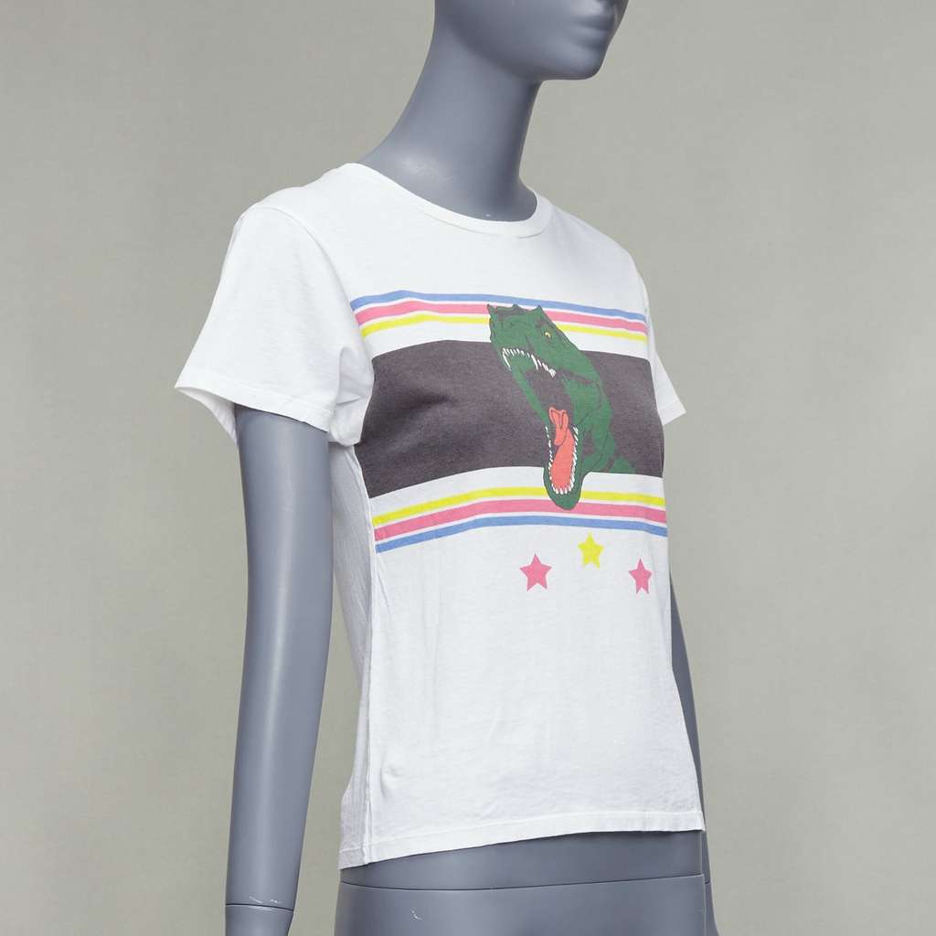 Saint Laurent Dino Print T-Shirt White Cotton Never worn - Inside View