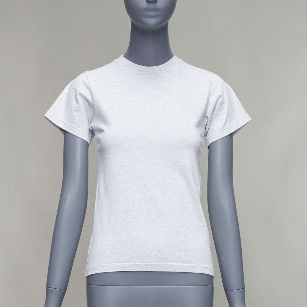 Balenciaga Logo Embroidery Tee Grey Cotton Very good - Inside View