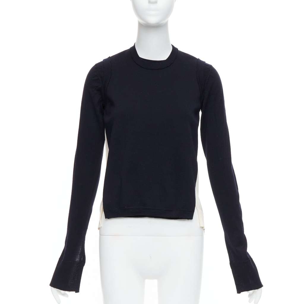 Celine Panelled Button Sweater Black Silk Fair - Inside View