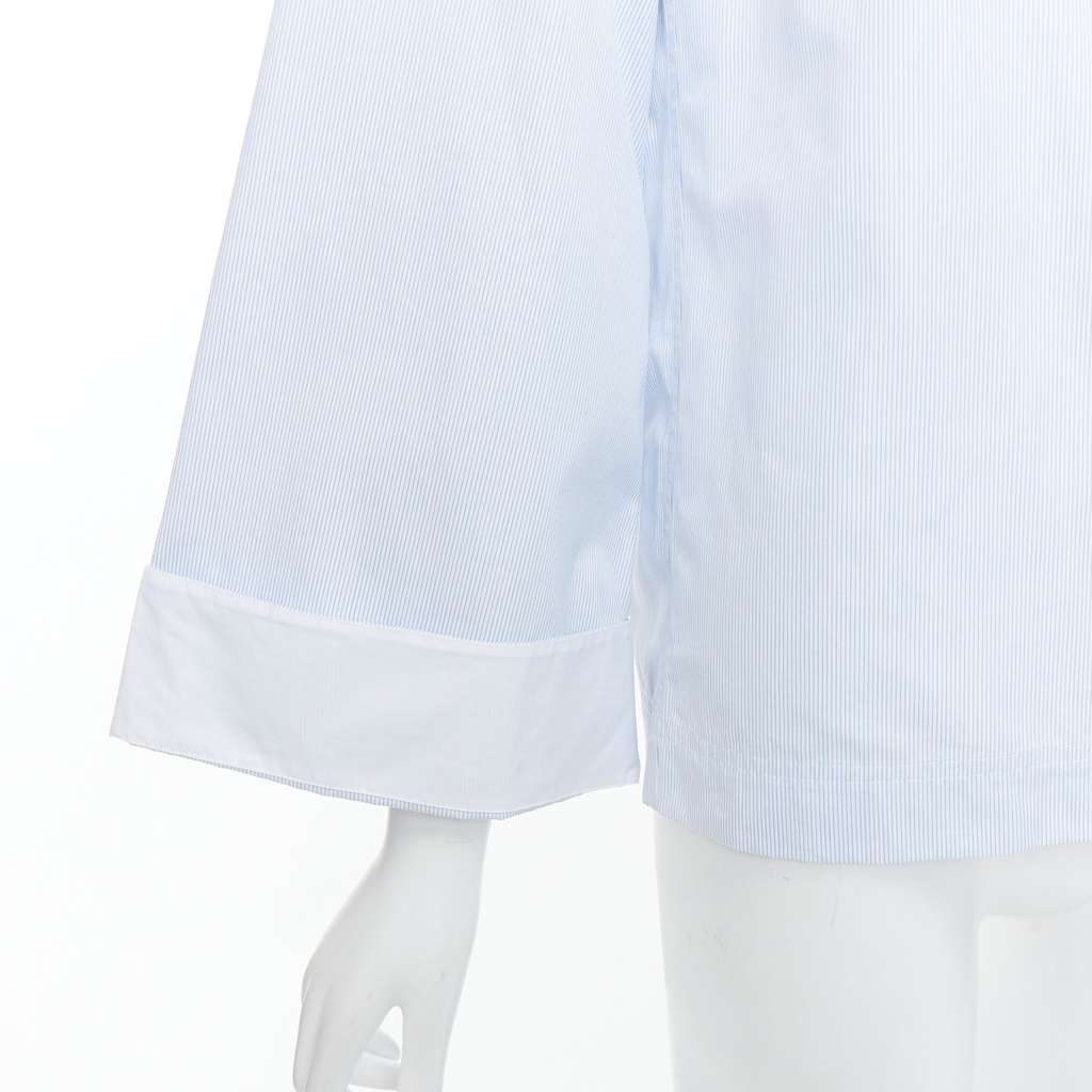 Celine Pinstripe Cuff Shirt White Cotton Never worn - Back View