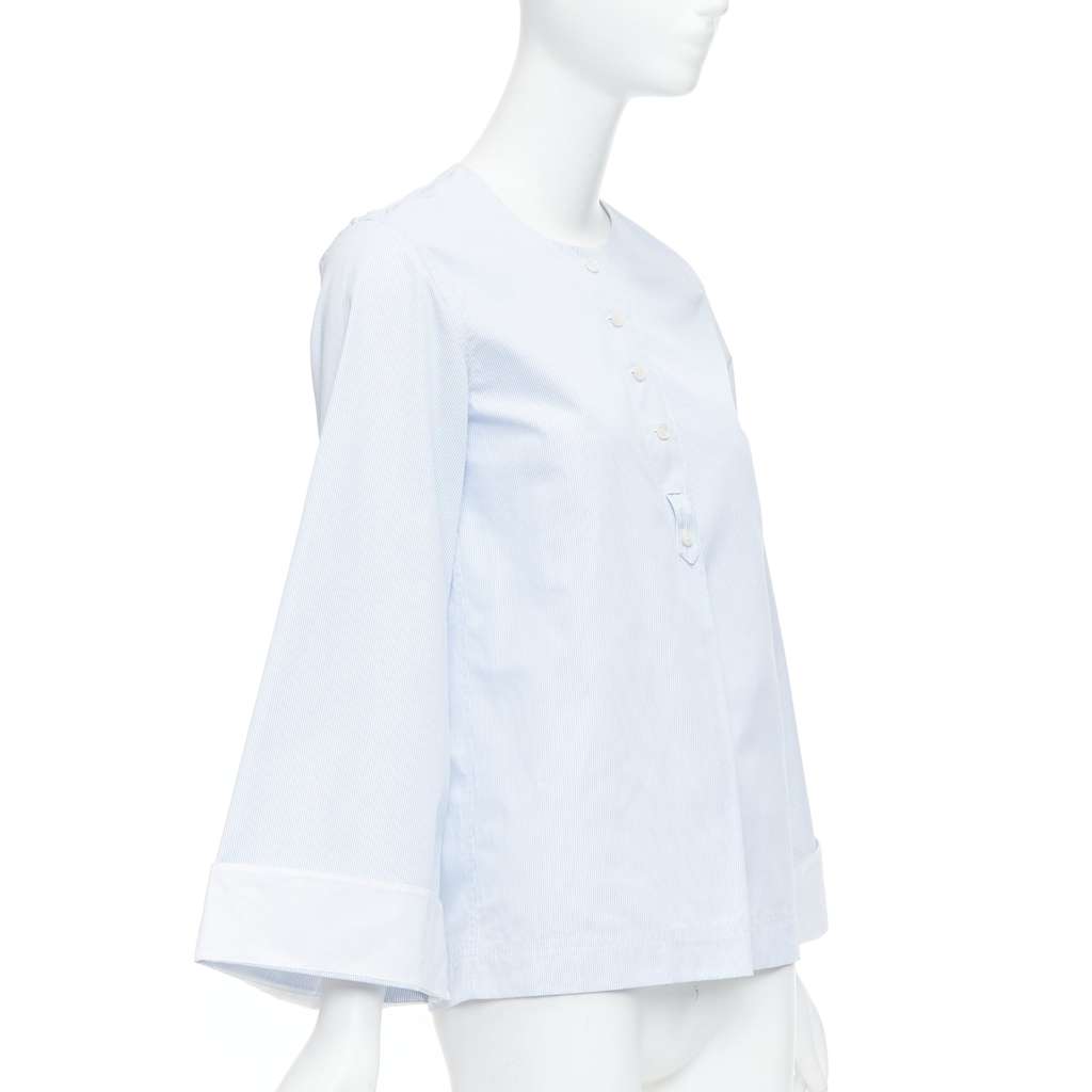 Celine Pinstripe Cuff Shirt White Cotton Never worn - Inside View