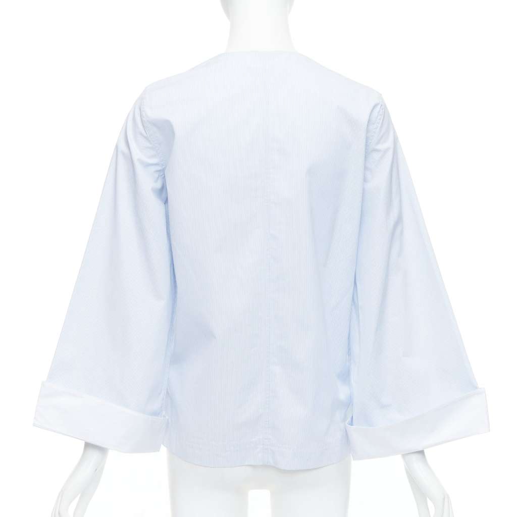 Celine Pinstripe Cuff Shirt White Cotton Never worn - Box View