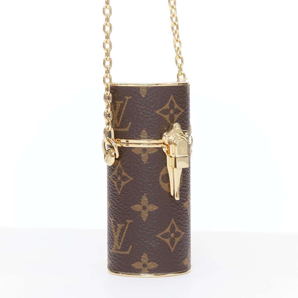 Louis Vuitton Lipstick Case on Chain Brown Good condition - Inside View