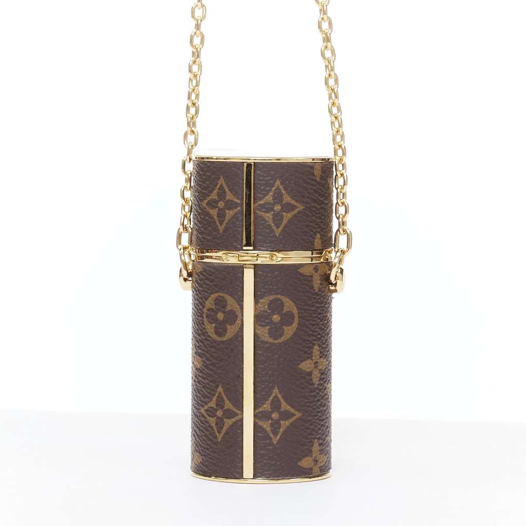 Louis Vuitton Lipstick Case on Chain Brown Good condition - Box View