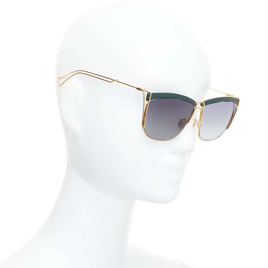 Dior Gradient Squoval Glasses Green Metal Very good - Front View