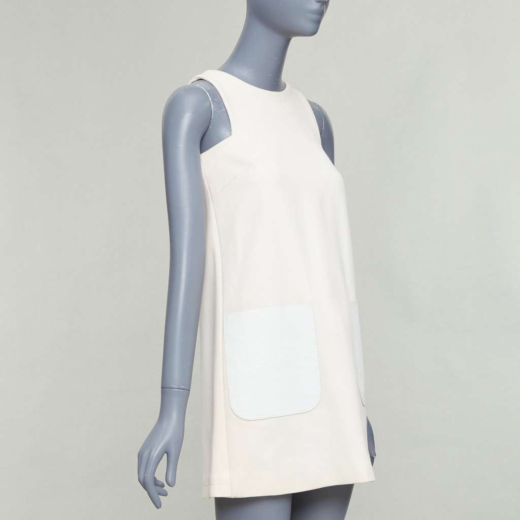 Fendi Leather Patch Dress Ecru Wool Good - Inside View