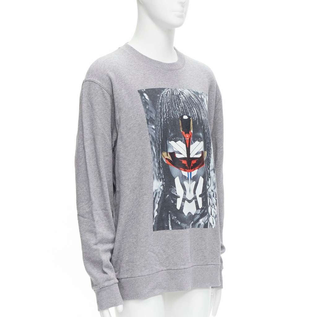 Givenchy Tribal Graphic Sweater Grey Cotton Never worn - Inside View