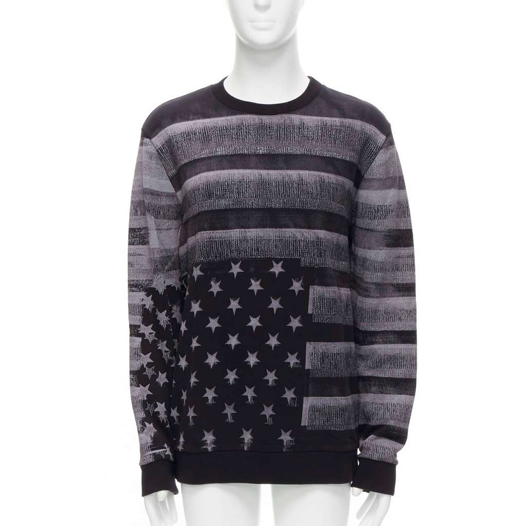 Givenchy Flag Distressed Sweater Black Cotton Never worn - Front View