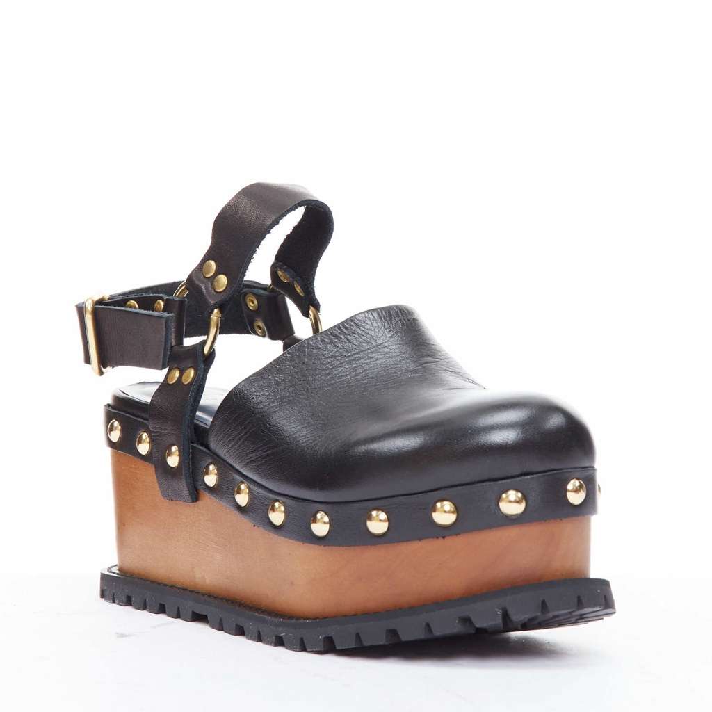 Sacai Clog Black Leather Never worn, with tag - Back View