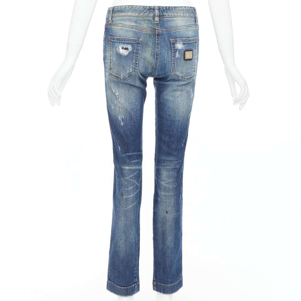 Dolce & Gabbana Blue Distressed Jeans Blue Very good - Box View