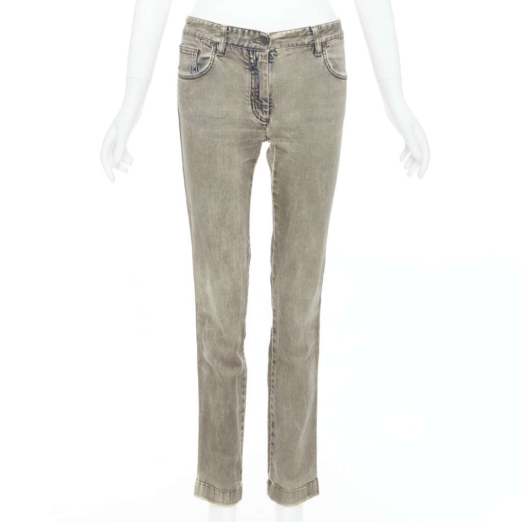 Dolce & Gabbana Khaki Metal Plate Jeans Khaki Very good condition - Front View