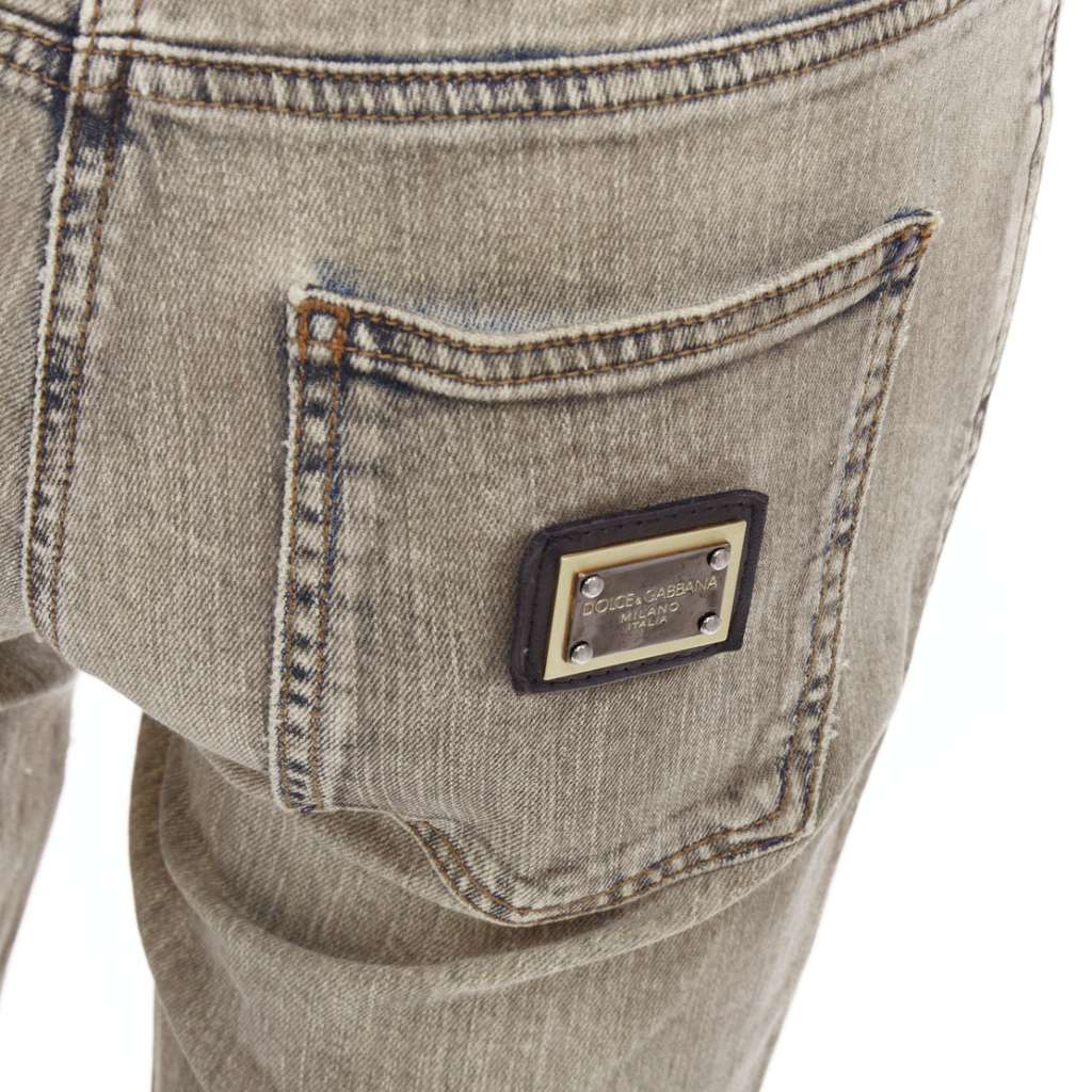 Dolce & Gabbana Khaki Metal Plate Jeans Khaki Very good condition - Back View