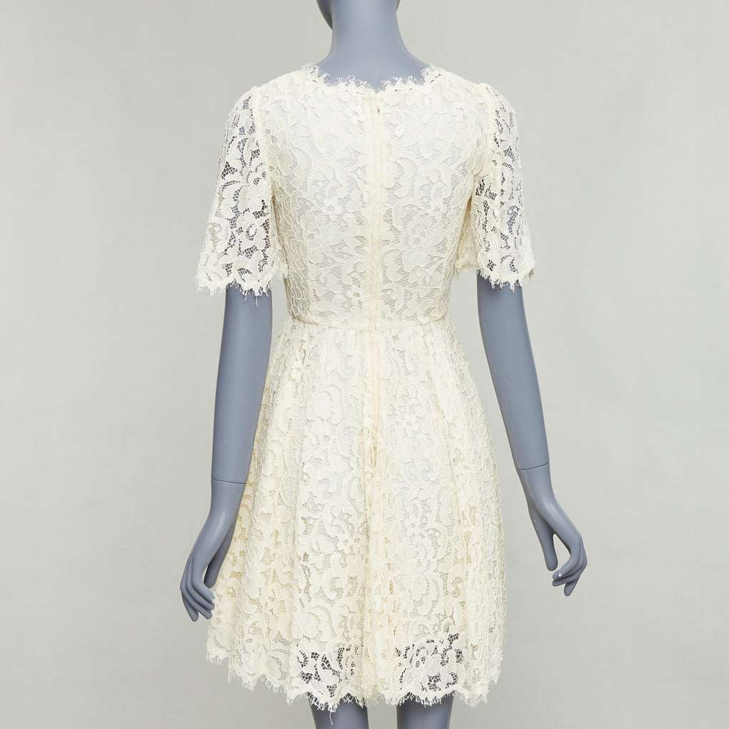 Dolce & Gabbana Floral Lace Dress Beige Very good condition - Box View