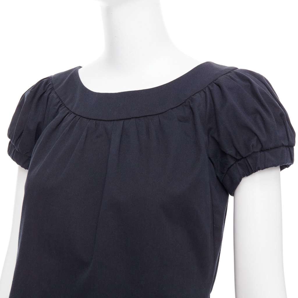 Dolce & Gabbana Puff Sleeves Dress Black Cotton Very good condition - Back View