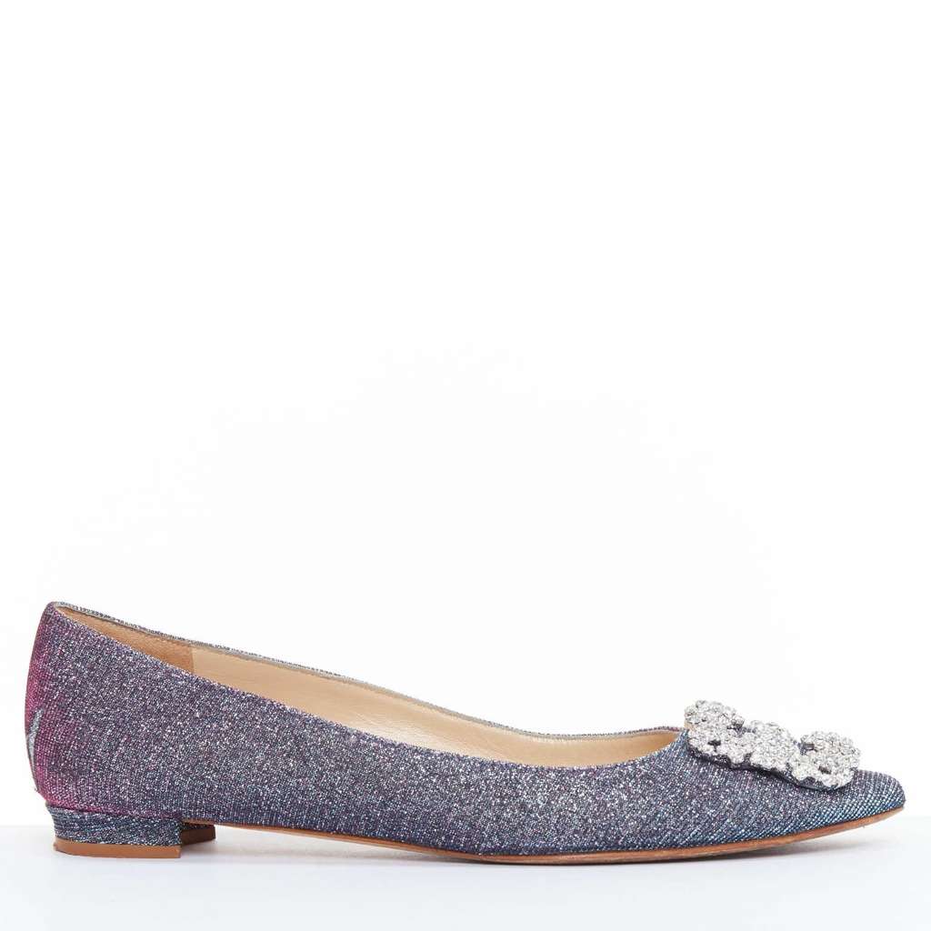 Manolo Blahnik Hangisi Purple Fair - Back View