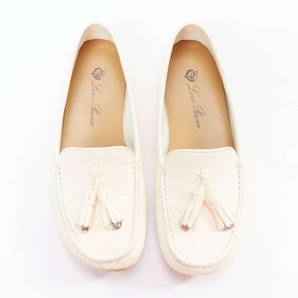 Loro Piana Dot Sole Walk Beige Leather Fair - Back View