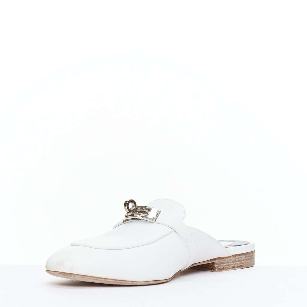 Hermès OZ Mule White Leather Fair condition - Model View
