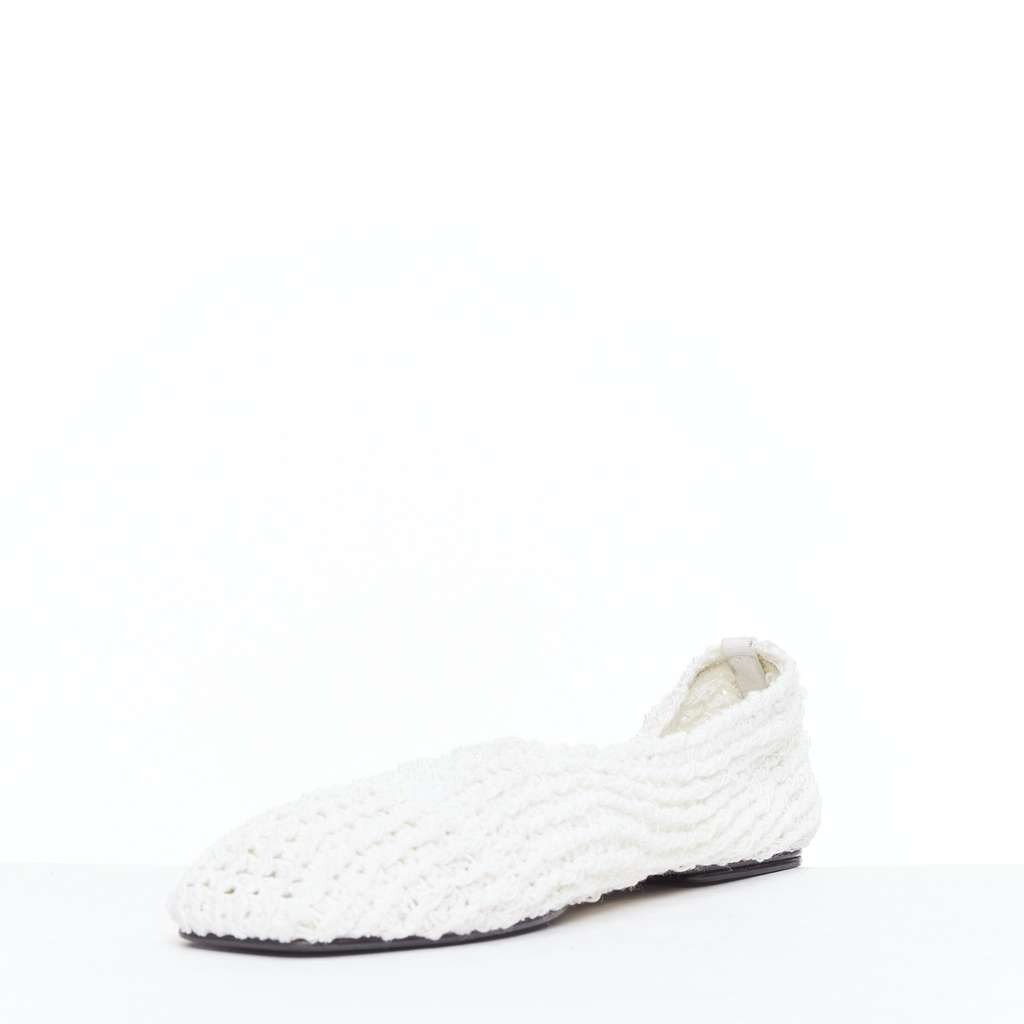 The Row Crochet Ballet Flats White Very good - Model View