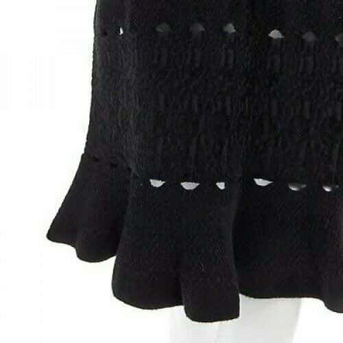 Alaïa Chenille Fluted Dress Black Very good condition - Back View