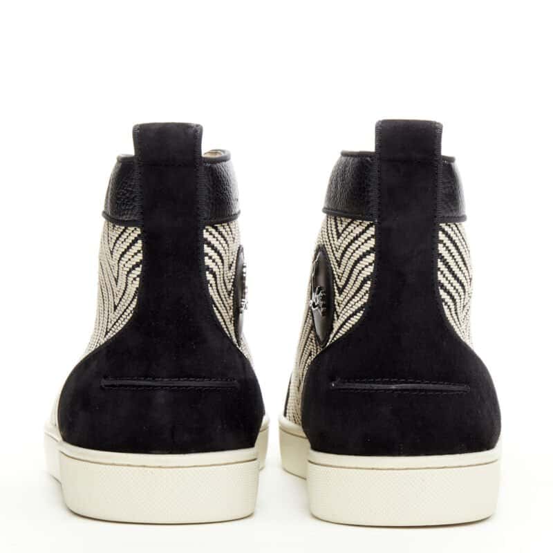 Christian Louboutin Chevron High Tops Black Leather Never worn - Box View