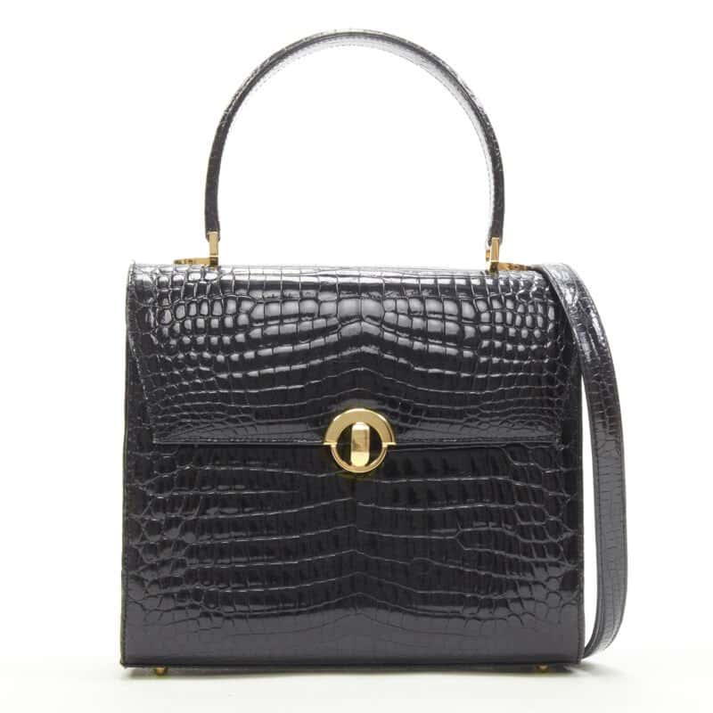 Unsigned Polished Satchel Bag Black Leather Very good - Front View