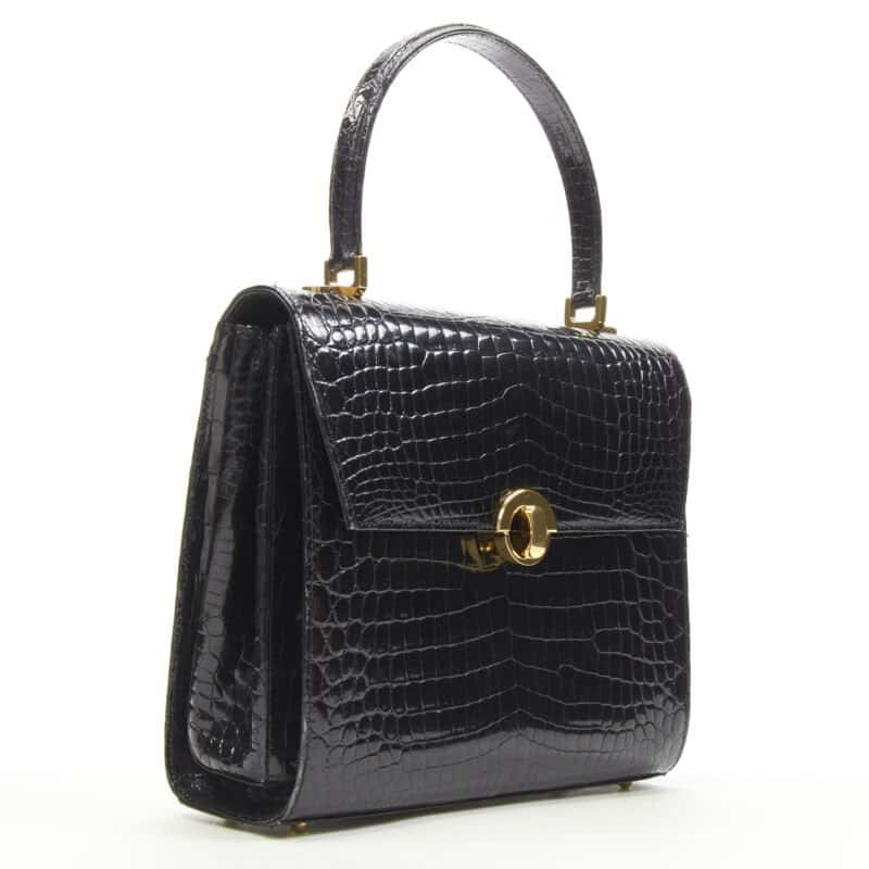 Unsigned Polished Satchel Bag Black Leather Very good - Inside View