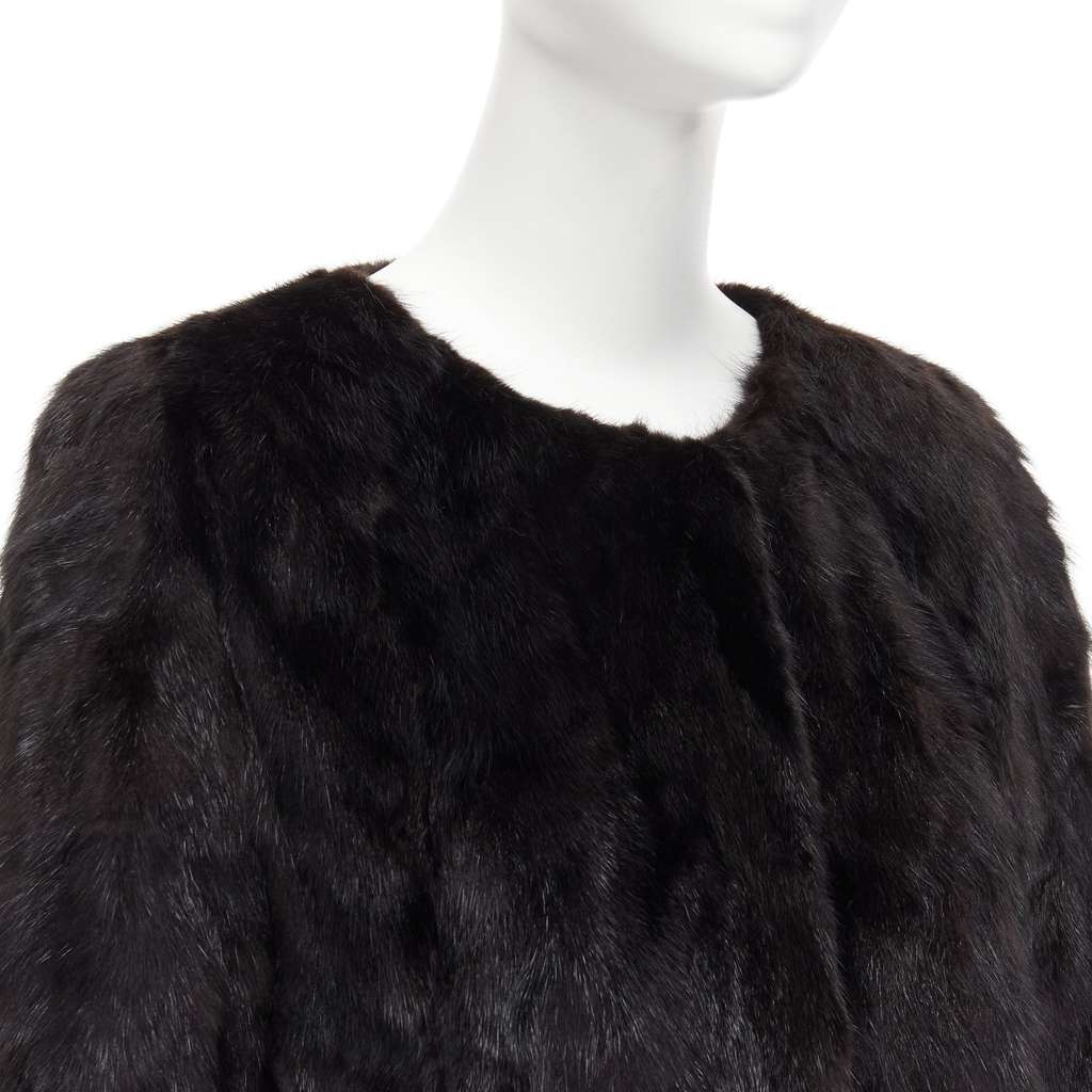 Unsigned Brown Fur Cropped Coat Brown Fur Never worn - Back View