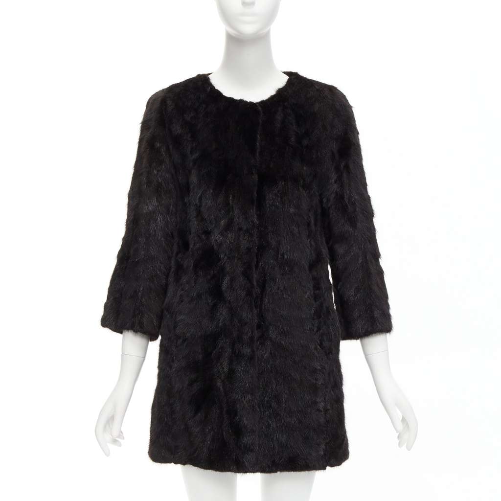 Unsigned Brown Fur Cropped Coat Brown Fur Never worn - Inside View