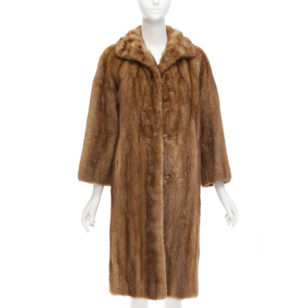 Unsigned Brown Fur Hook Coat Brown Fur Very good - Front View