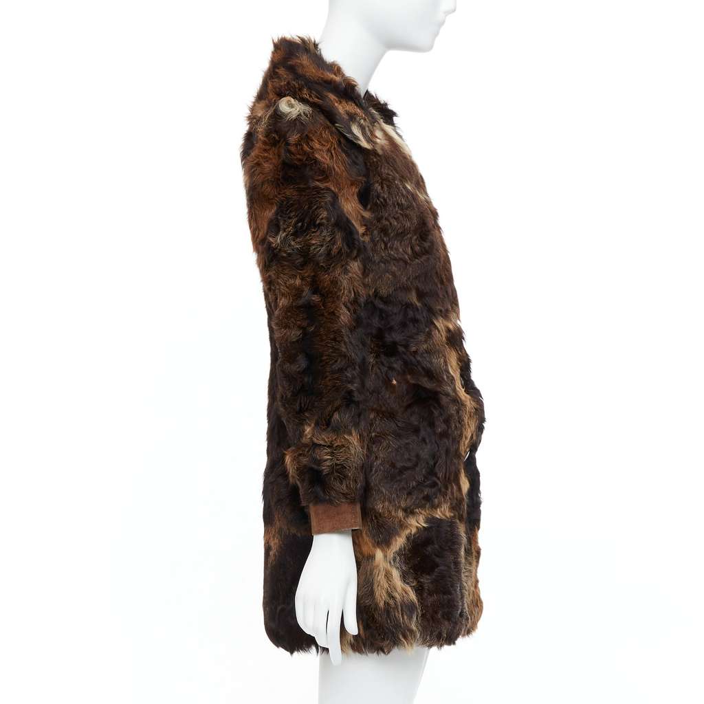 Unsigned Brown Fur Leather Coat Brown Fur Fair - Box View