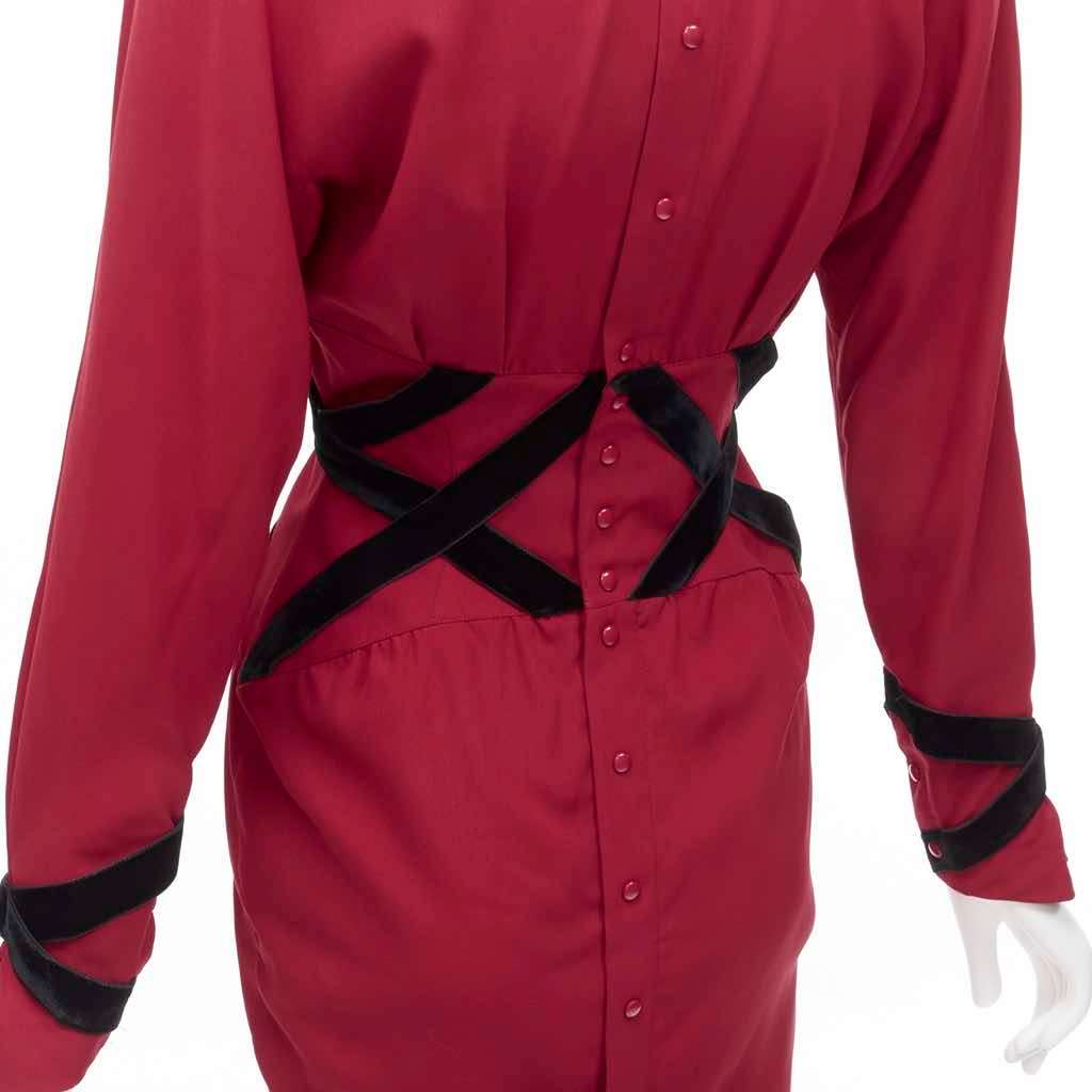Thierry Mugler Crisscross Corset Dress Red Very good - Back View