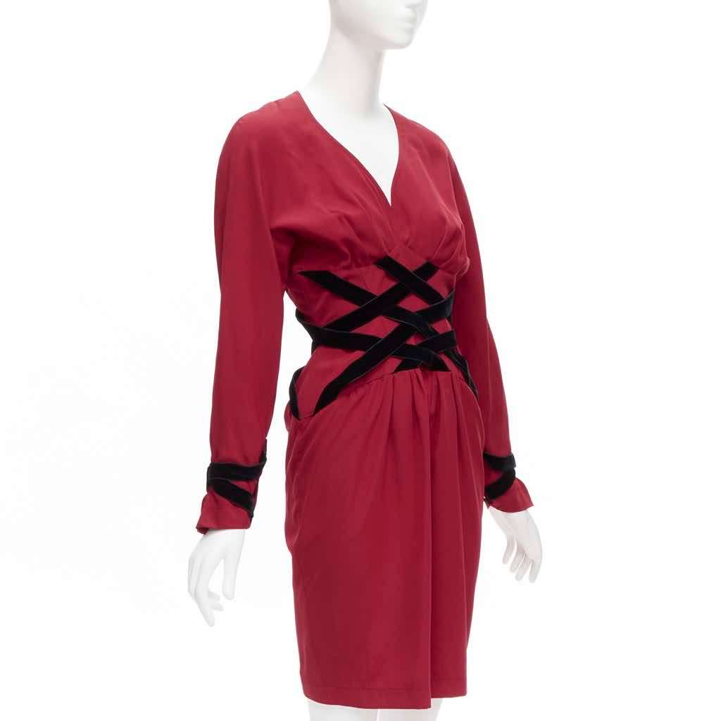Thierry Mugler Crisscross Corset Dress Red Very good - Inside View