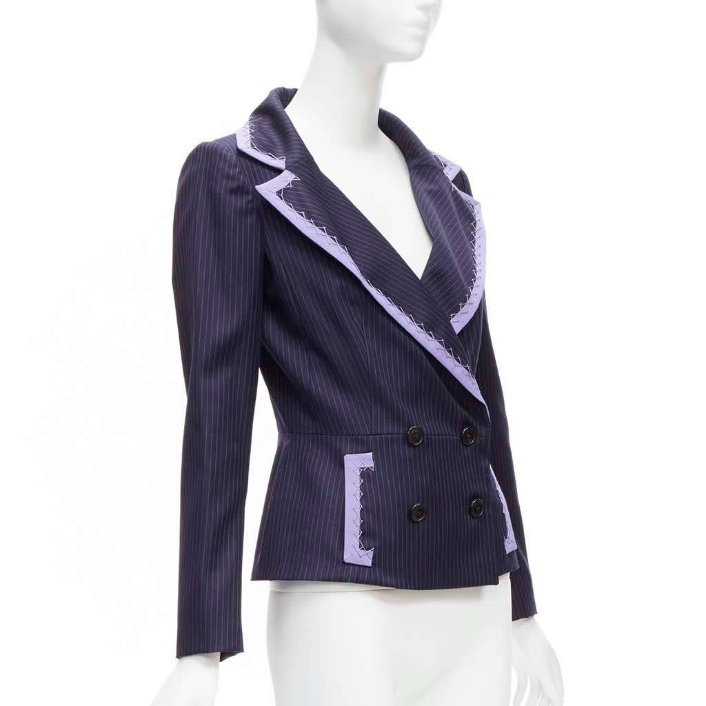 Christian Dior Topstitch Bar Blazer Navy Wool Very good - Inside View