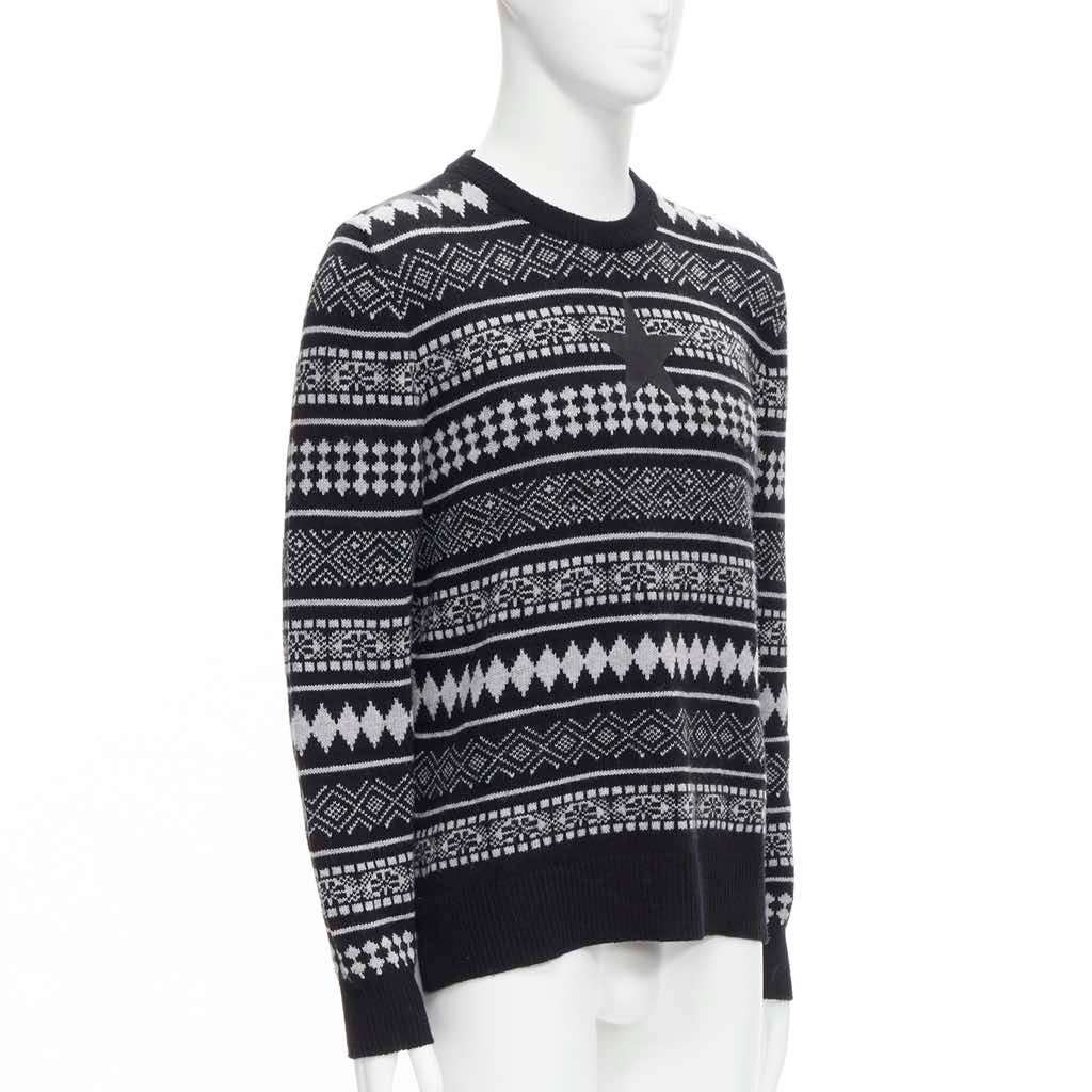 Givenchy Star Stripes Sweater Black Wool Very good - Inside View